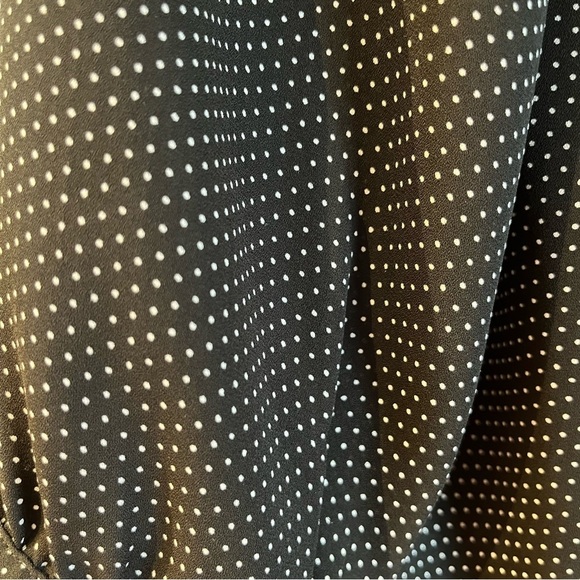 Jasmine & Juliana Black Polka Dot Semi Sheer Blouse Medium - Picture 7 of 7